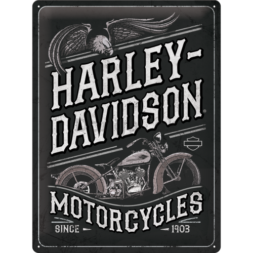 Plechová ceduľa: Harley-Davidson Motorcycles Eagle - 40x30 cm