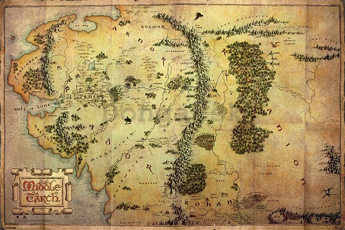 Plagát - The Hobbit (Journey Map) 