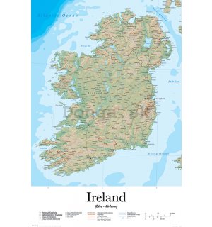 Plagát - Ireland Map 