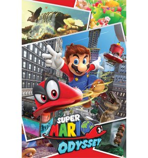 Plagát - Super Mario Odyssey (Collage) 