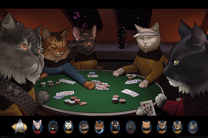 Plagát - Star Trek Cats (Poker) 