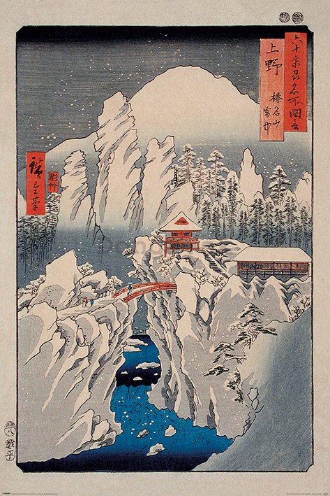 Plagát - Hiroshige (Snow on Mount Haruna) 