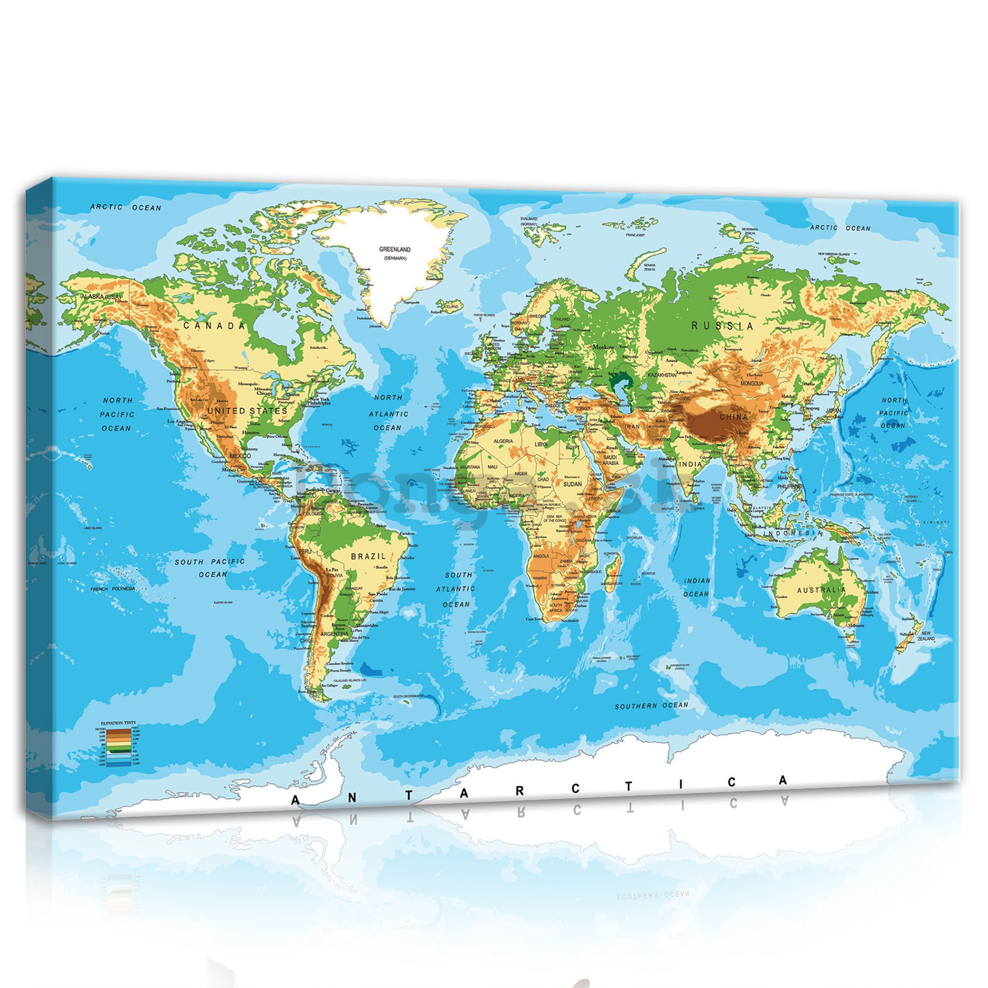 Obraz na plátne: Mapa sveta (3) - 60x40 cm