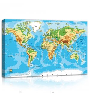 Obraz na plátne: Mapa sveta (3) - 60x40 cm