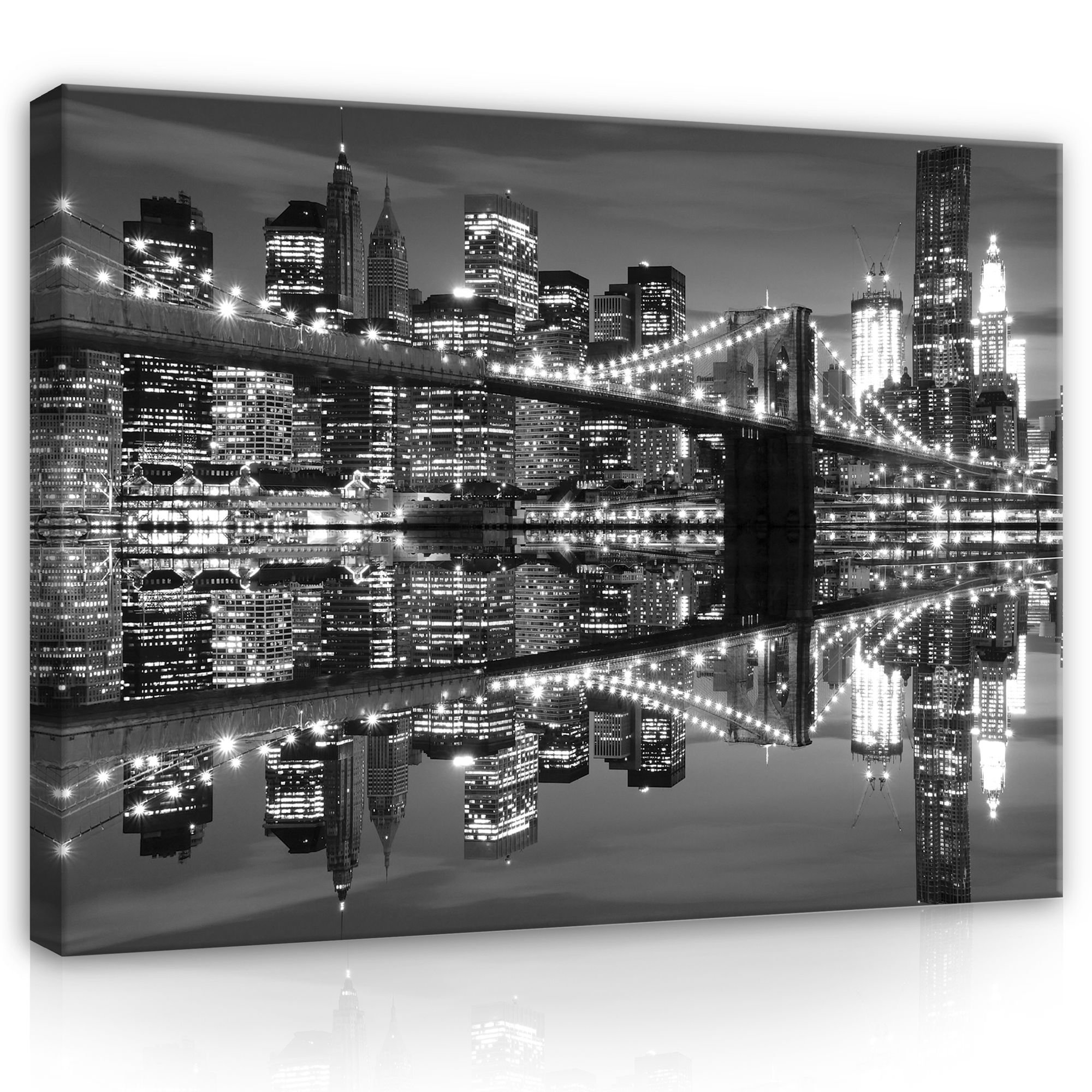 Obraz na plátne: Čiernobiely Brooklyn Bridge (3) - 80x60 cm