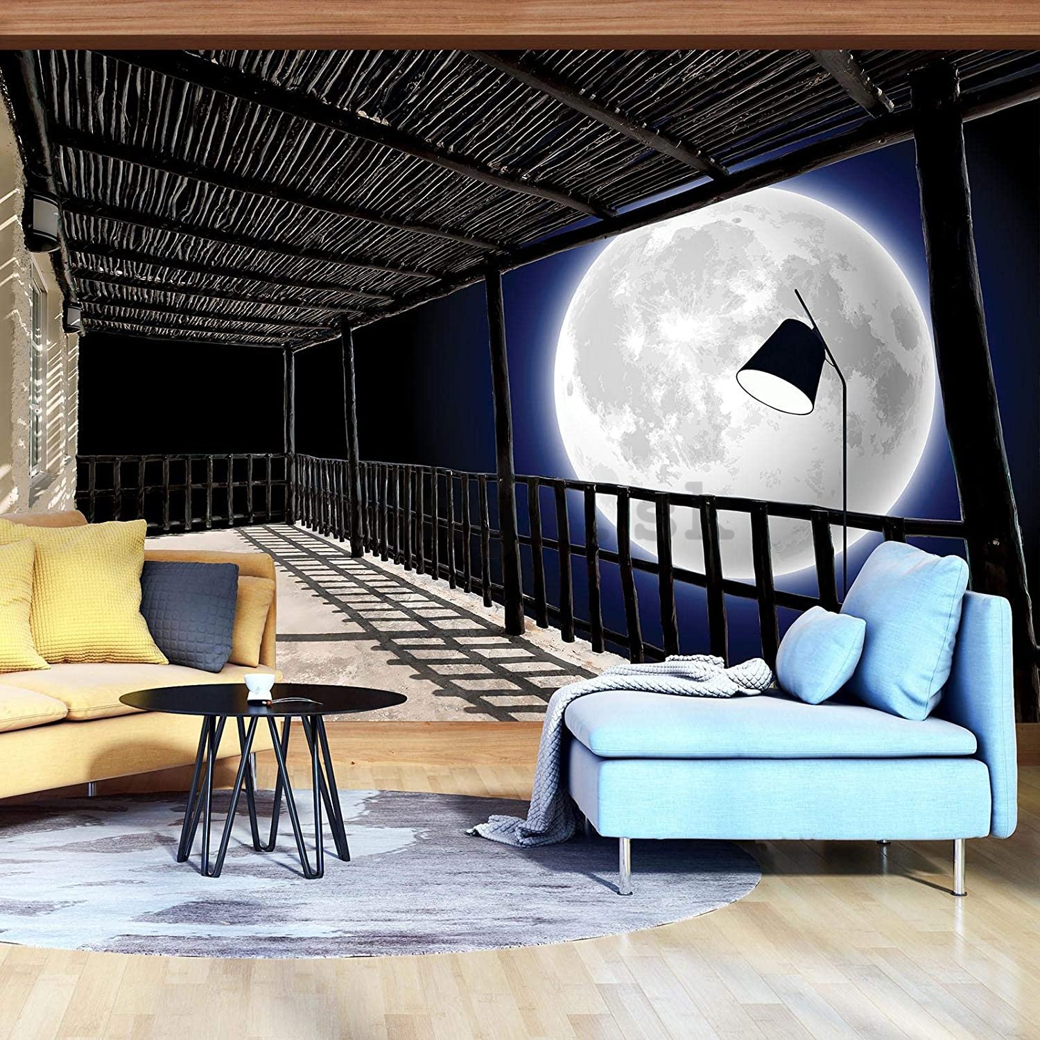 Fototapeta vliesová: Mesiac za verandou - 254x184 cm