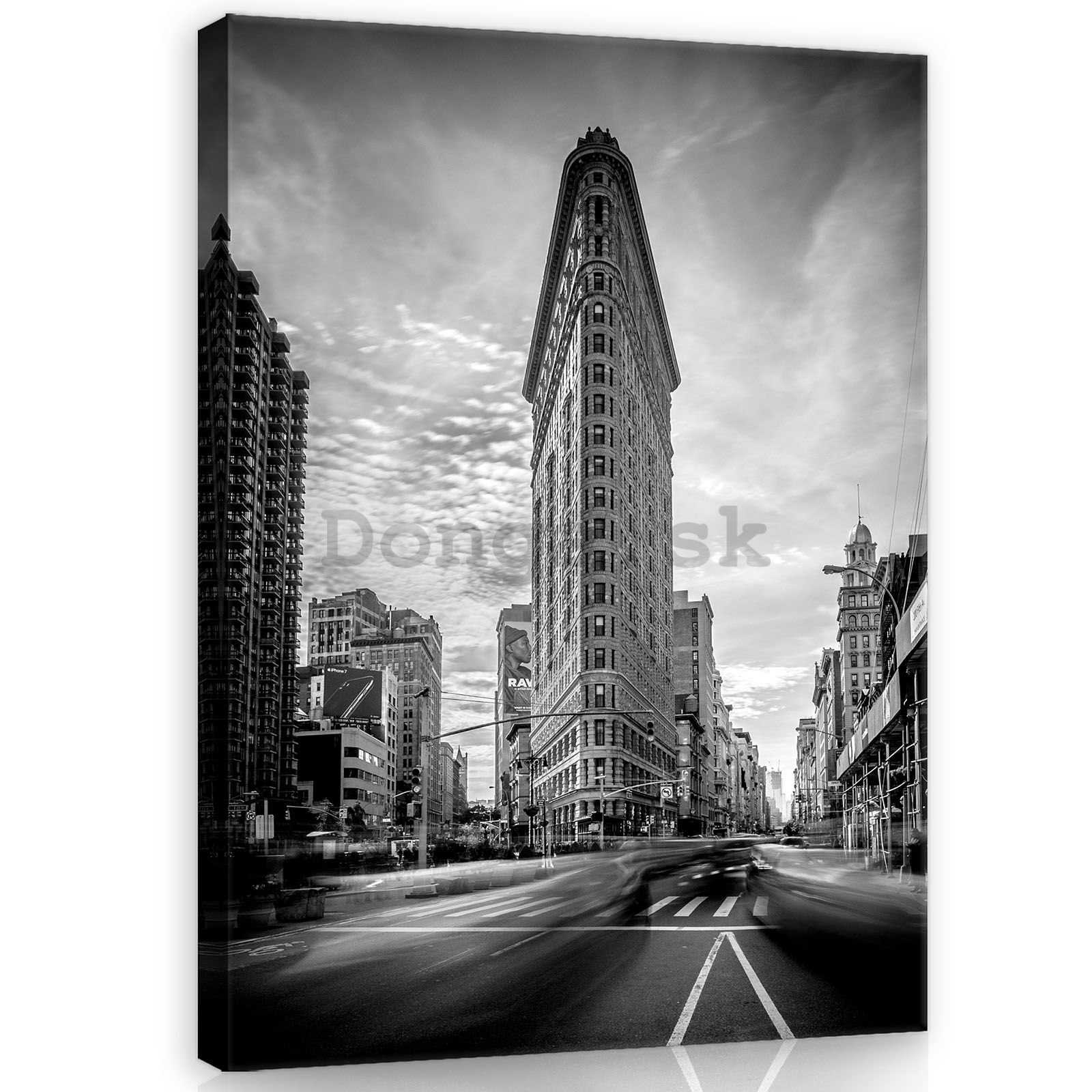 Obraz na plátne: Flatiron Building (čiernobiely) - 100x75 cm