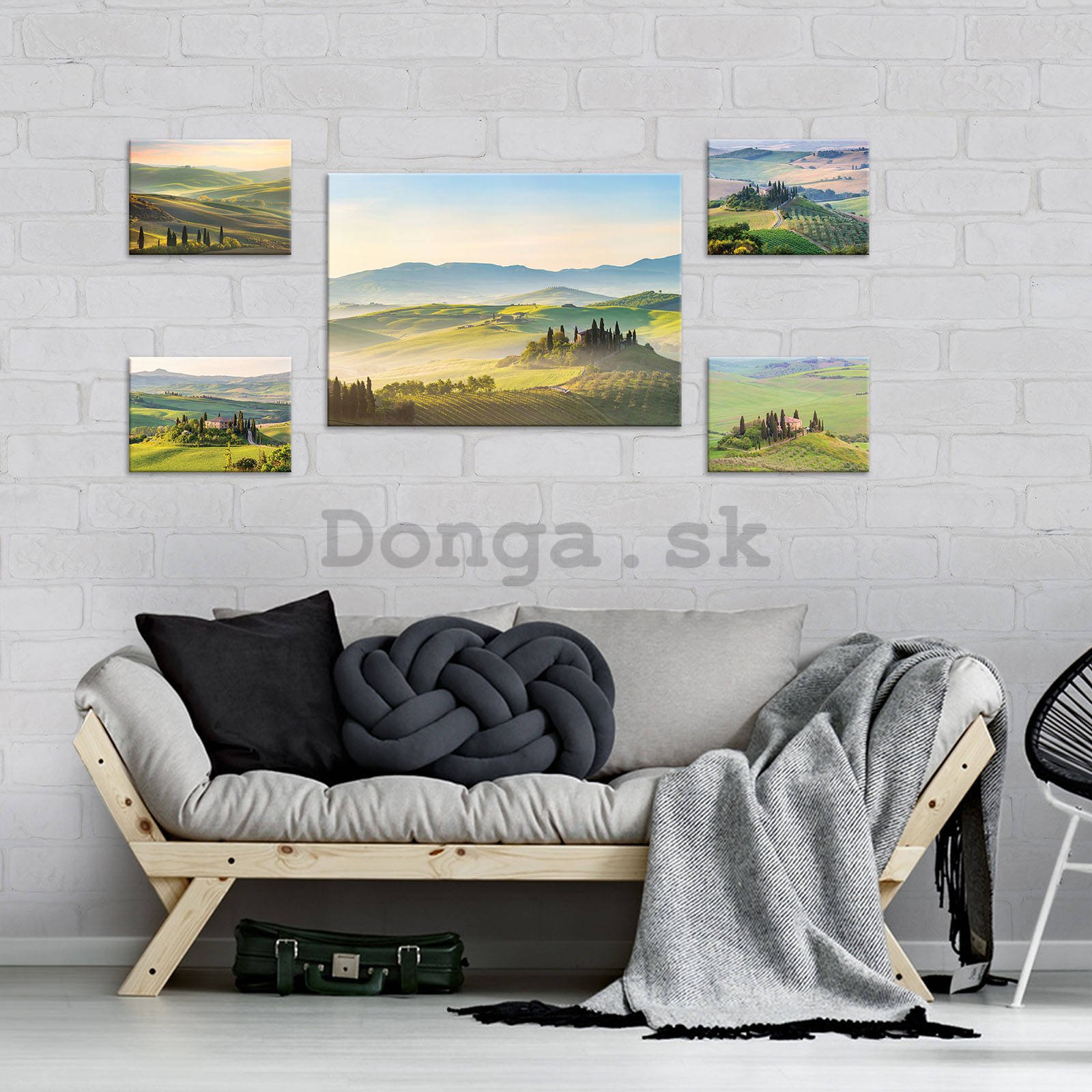 Obraz na plátne: Toskánsko - set 1ks 70x50 cm a 4ks 32,4x22,8 cm