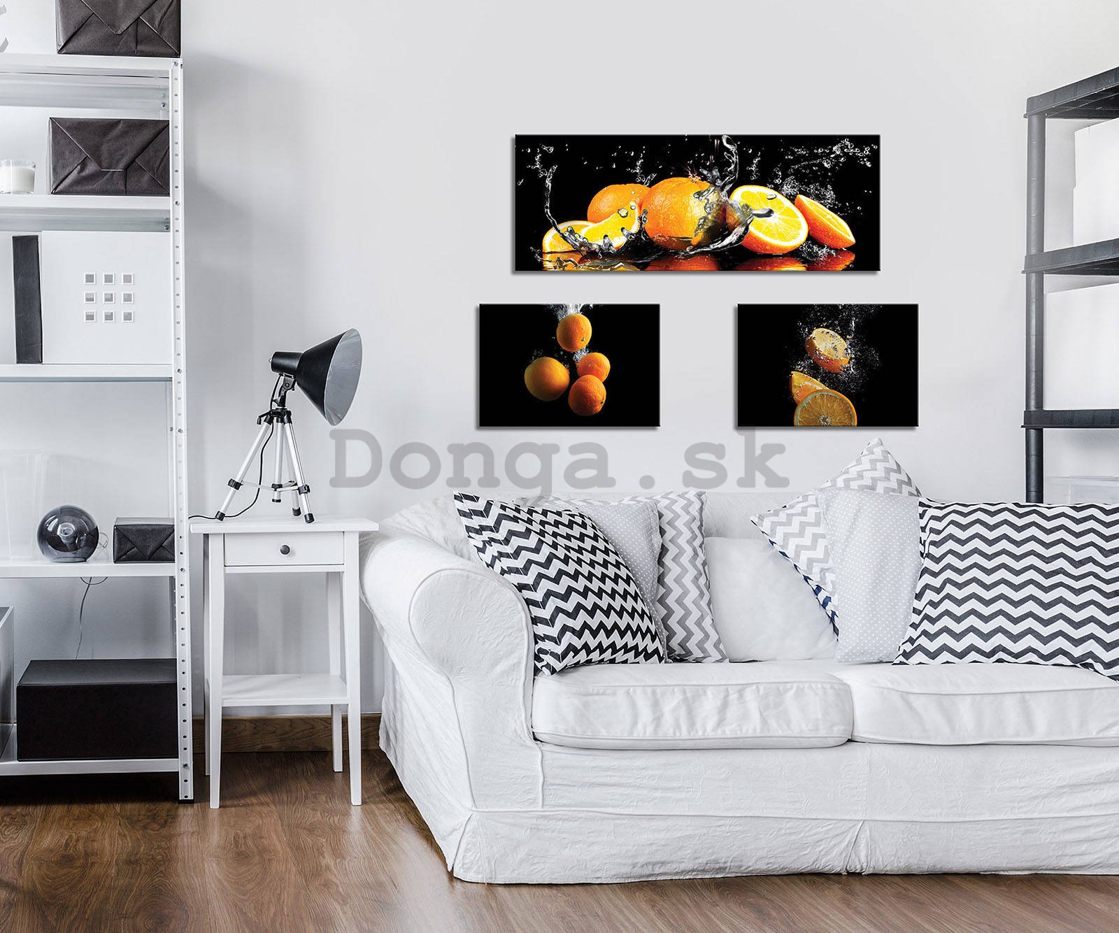 Obraz na plátne: Pomaranče (1) - set 1ks 80x30 cm a 2ks 37,5x24,8 cm