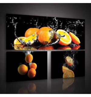 Obraz na plátne: Pomaranče (1) - set 1ks 80x30 cm a 2ks 37,5x24,8 cm