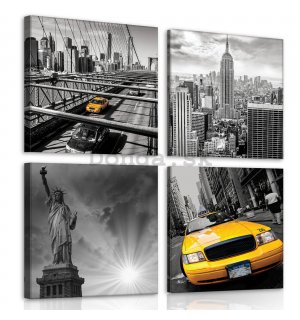 Obraz na plátne: New York (1) - set 4ks 25x25cm