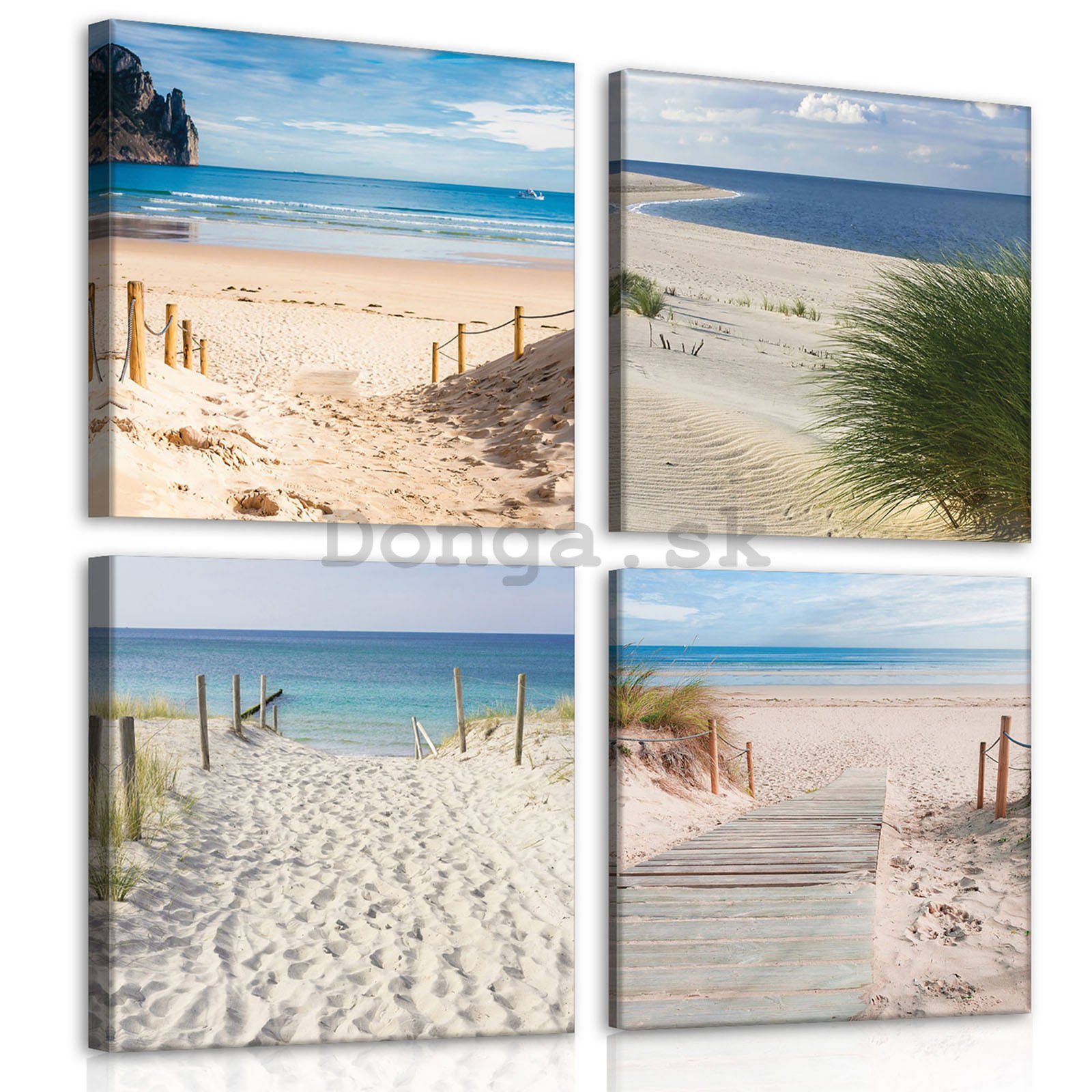Obraz na plátne: Cesty na pláži (1) - set 4ks 25x25cm