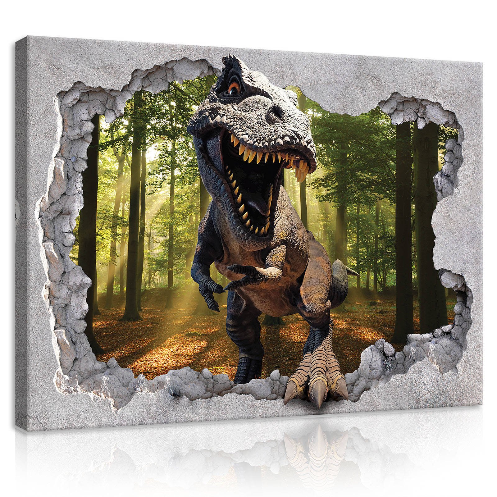 Obraz na plátne: Dinosaurus v lese - 80x60 cm