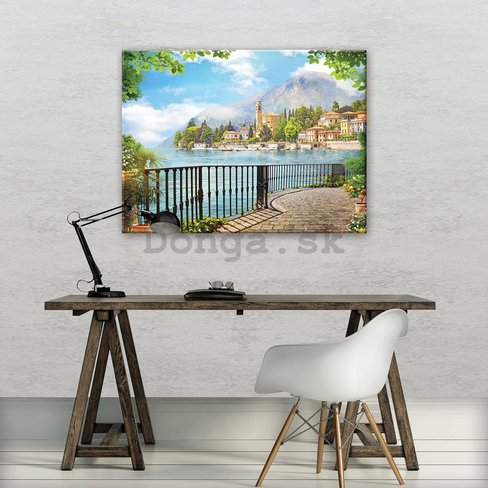 Obraz na plátne: Pohľad na Comské jazero - 80x60 cm