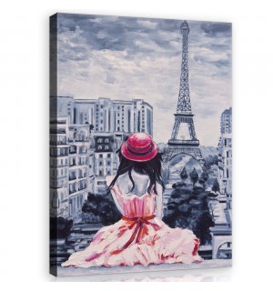 Obraz na plátne: Dievča v Paríži - 60x80 cm