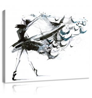 Obraz na plátne: Tanec s vtákmi - 80x60 cm