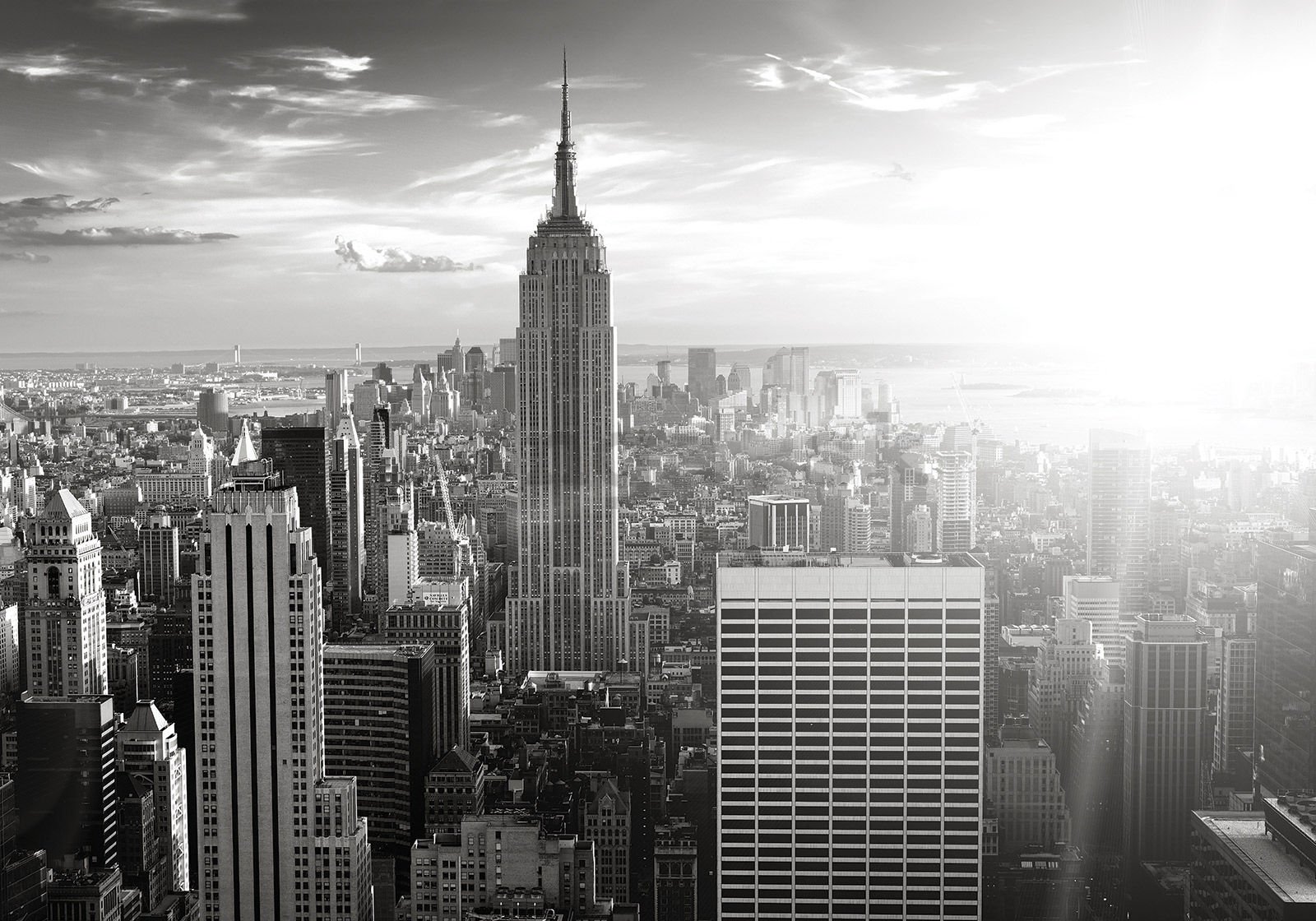 Fototapeta vliesová: Manhattan (černobílý) - 300x210 cm