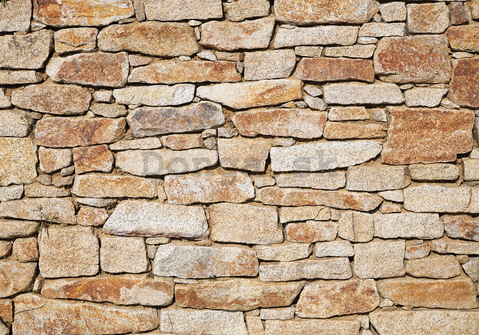 Fototapeta vliesová: Kamenná zeď (oranžová) - 350x245 cm