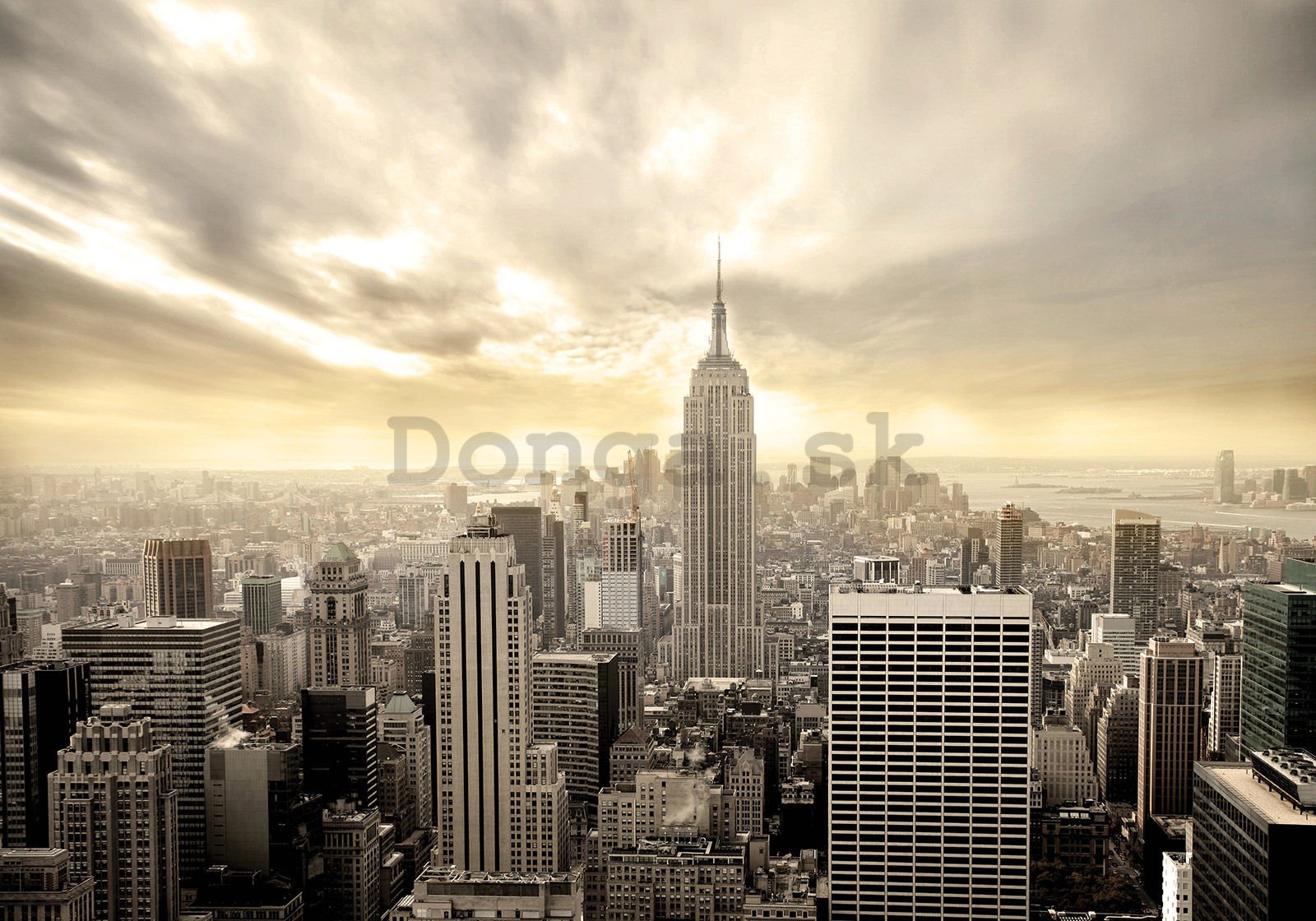 Fototapeta vliesová: Manhattan (sépiový odstín) - 400x280 cm
