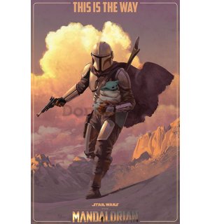 Plagát - Star Wars The Mandalorian (On The Run)