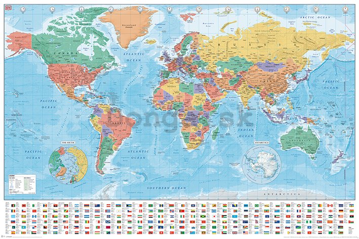 Plagát - Dk (Modern World Map 2020)