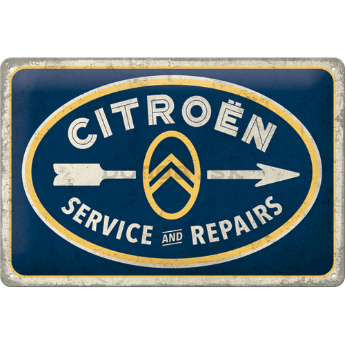 Plechová ceduľa: Citroën (Service & Repairs) - 30x20 cm