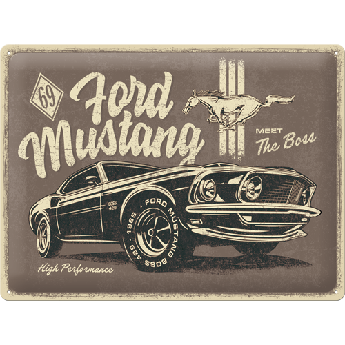 Plechová ceduľa: Ford Mustang (The Boss) - 40x30 cm