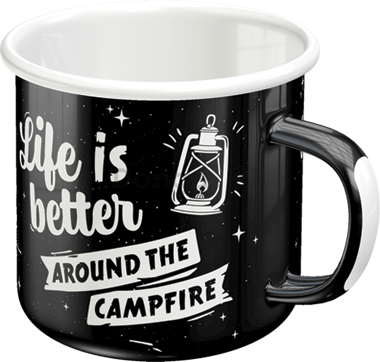 Plechový hrnček - Life Is Better Around The Campfire
