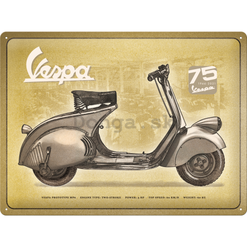 Plechová ceduľa: Vespa 75 Years Anniversary (Special Edition) - 40x30 cm
