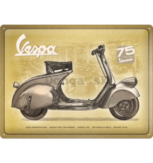 Plechová ceduľa: Vespa 75 Years Anniversary (Special Edition) - 40x30 cm