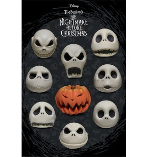 Plagát - Nightmare Before Christmas (Many Faces of Jack)