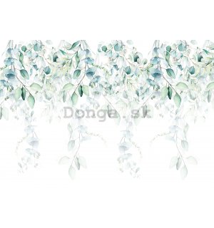 Fototapeta vliesová: Malované tyrkysové popínavé rostliny - 368x254 cm