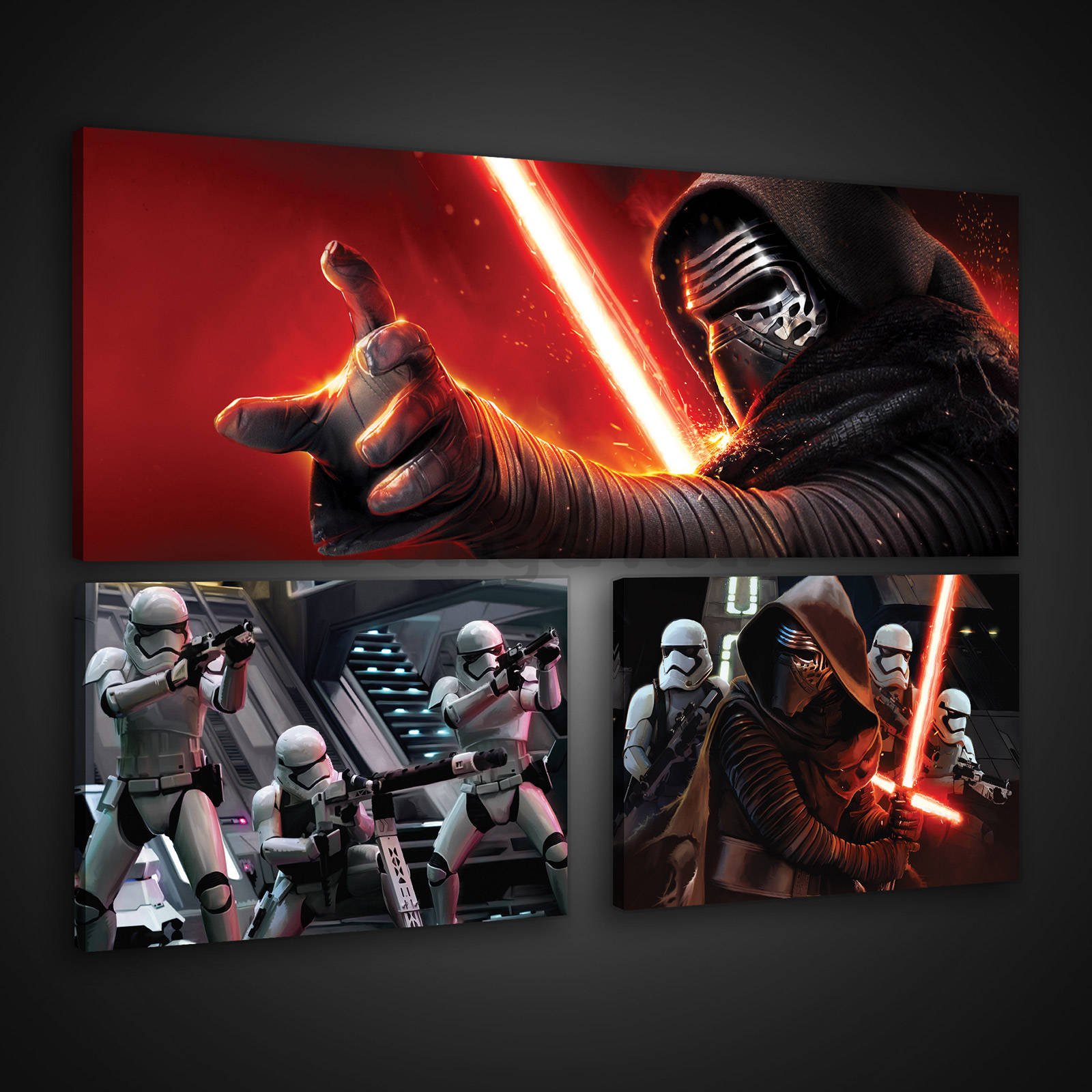 Obraz na plátne: Star Wars First Order (1) - set 1ks 80x30 cm a 2ks 37,5x24,8 cm