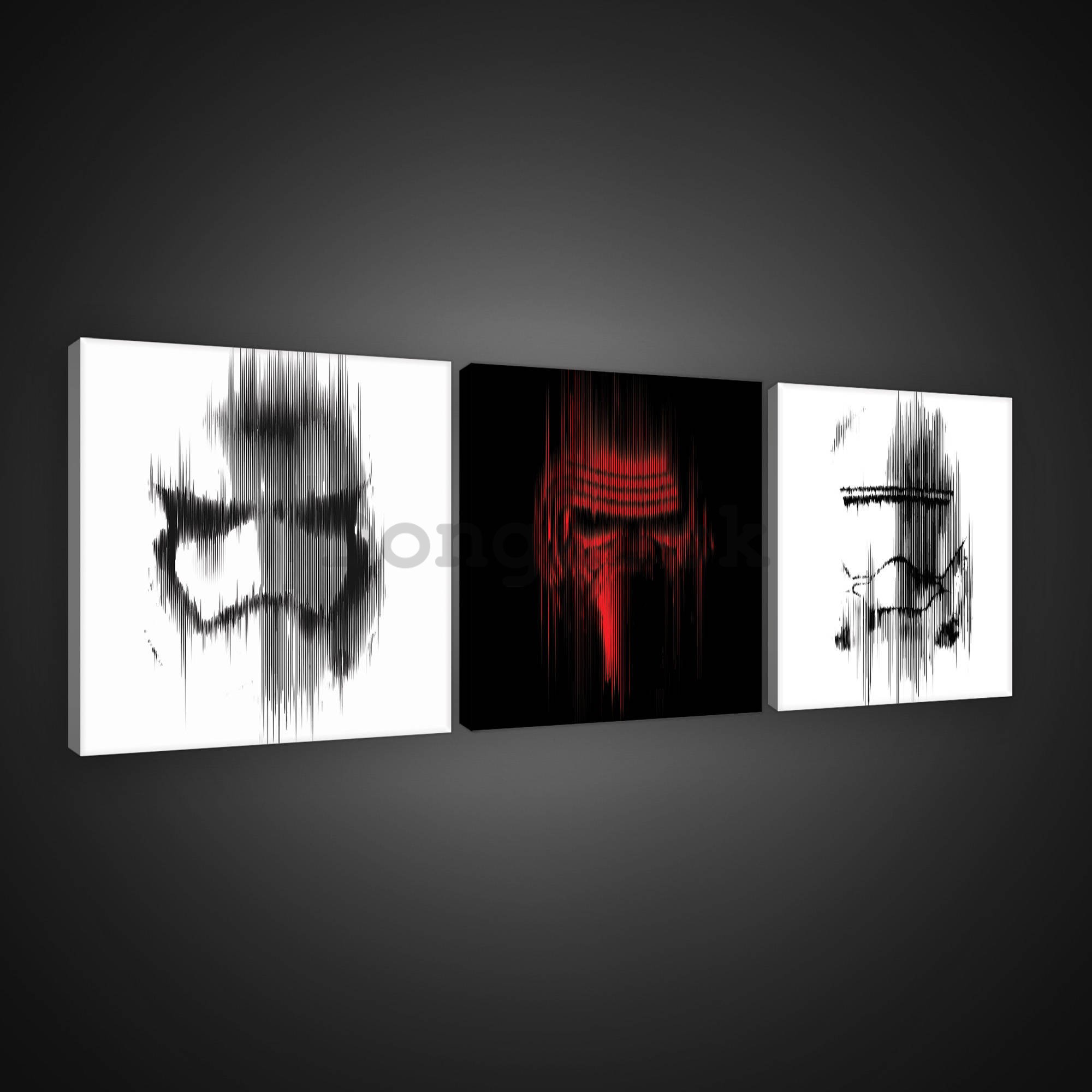 Obraz na plátne: Star Wars Prilby - set 3ks 25x25cm