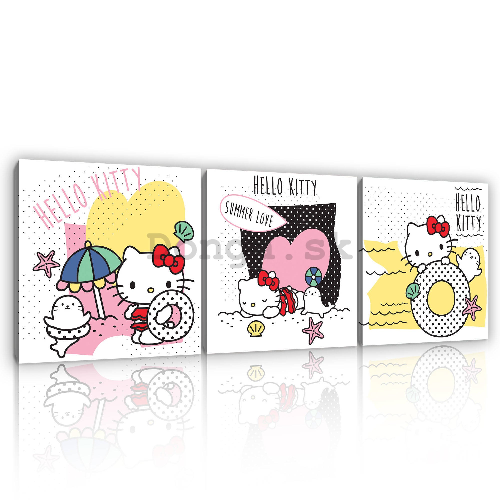 Obraz na plátne: Hello Kitty (4) - set 3ks 25x25cm