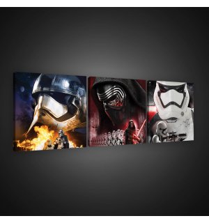 Obraz na plátne:  Star Wars Phasma, Kylo Ren, Stormtrooper - set 3ks 25x25cm