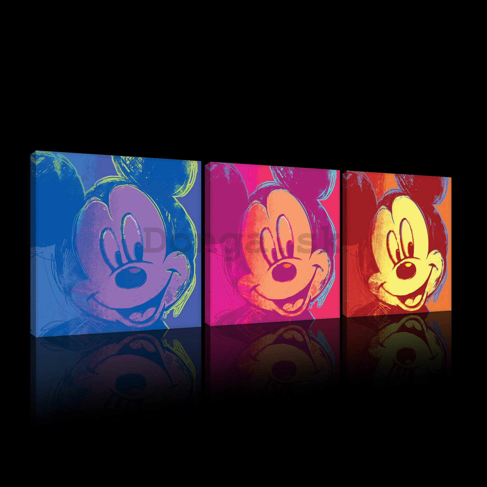 Obraz na plátne: Mickey Mouse - set 3ks 25x25cm
