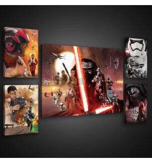 Obraz na plátne: Star Wars The Force Awakens - set 1ks 70x50 cm a 4ks 32,4x22,8 cm