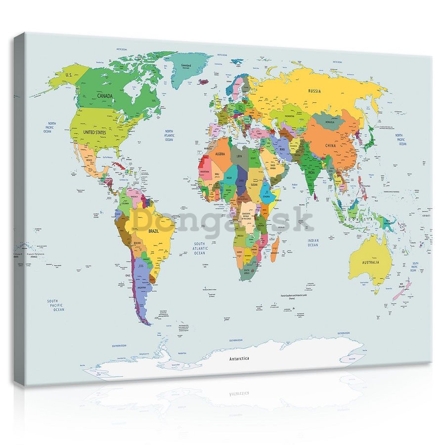 Obraz na plátne: Mapa sveta (2) - 75x100 cm