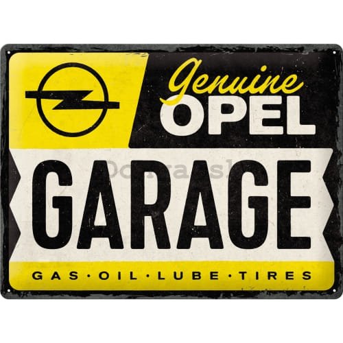 Plechová ceduľa: Opel Garage - 40x30 cm