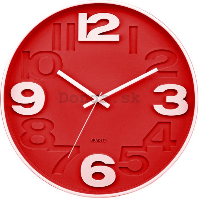 Nástenné hodiny: Červená (2) - 30 cm