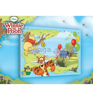 Obraz na plátne: Medvedík Pú (balóniky) - 100x75 cm