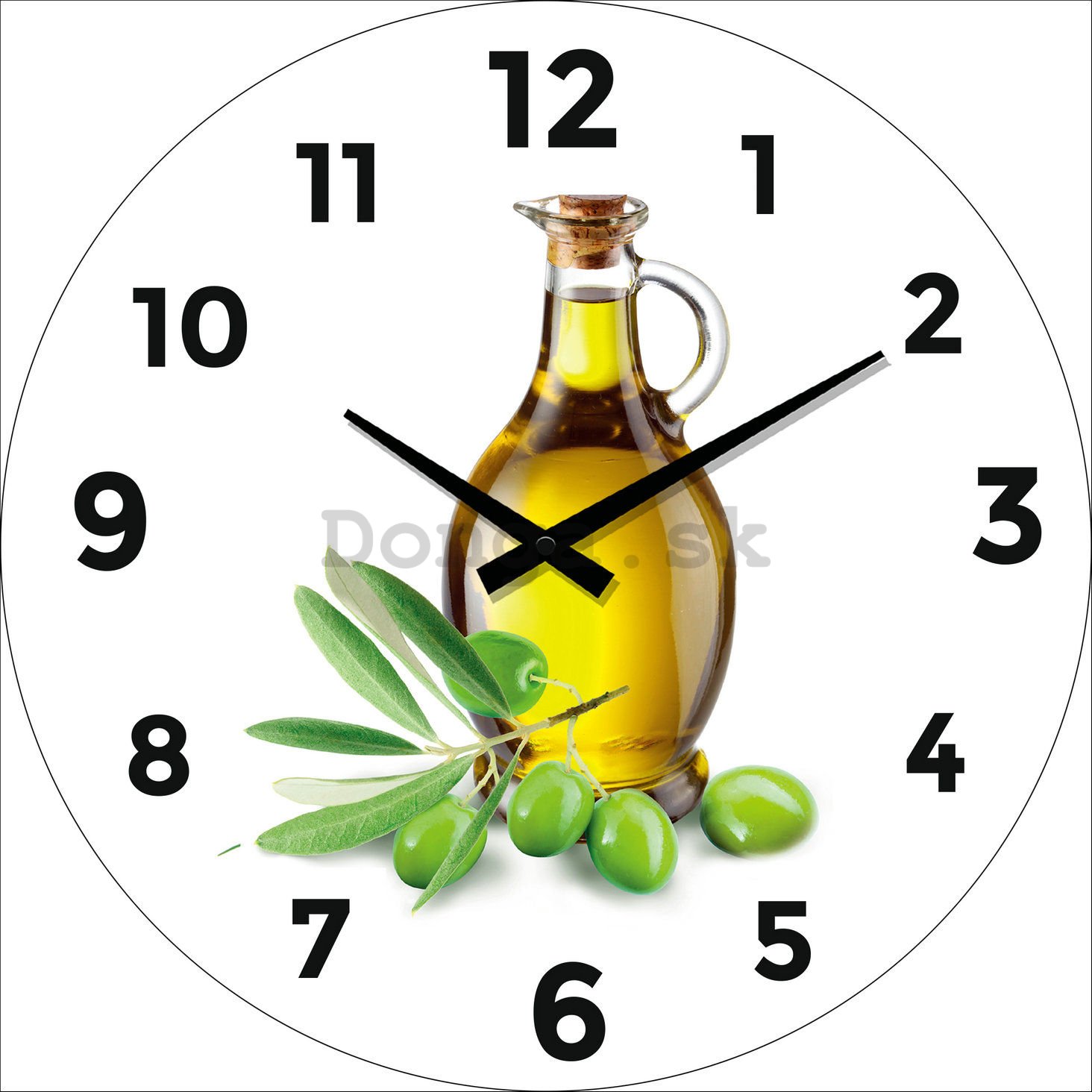 Nástenné sklenené hodiny: Olivový olej (1) - 34 cm