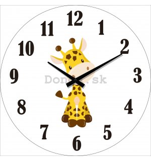 Nástenné sklenené hodiny: Žirafa - 30 cm