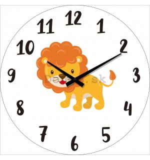 Nástenné sklenené hodiny: Malý lev - 30 cm