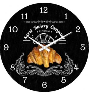 Nástenné sklenené hodiny: Sweet Bakery Company - 30 cm