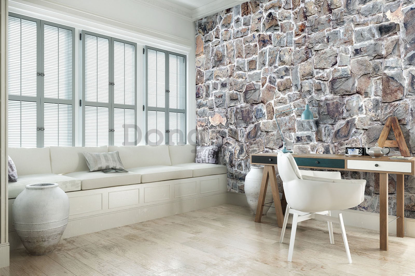 Fototapeta vliesová: Kamenná zeď (7) - 368x254 cm