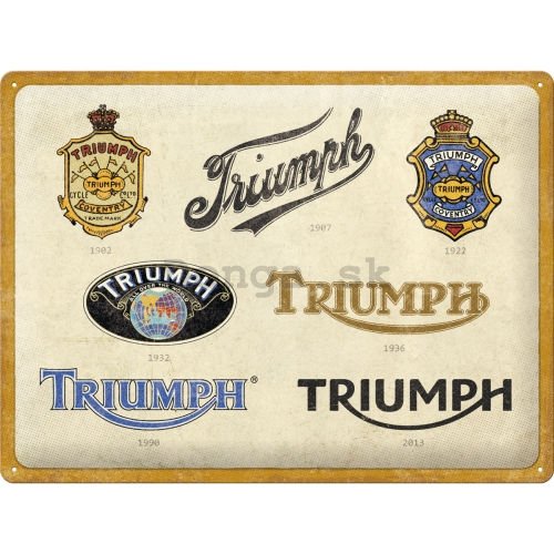 Plechová ceduľa: Triumph Logo Evolution - 40x30 cm