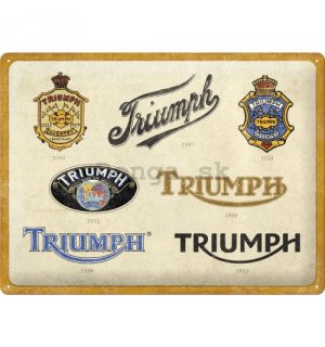Plechová ceduľa: Triumph Logo Evolution - 40x30 cm