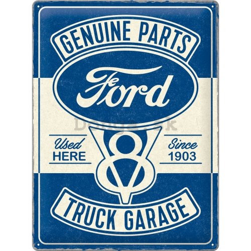 Plechová ceduľa: Ford V8 Truck Garage - 30x40 cm